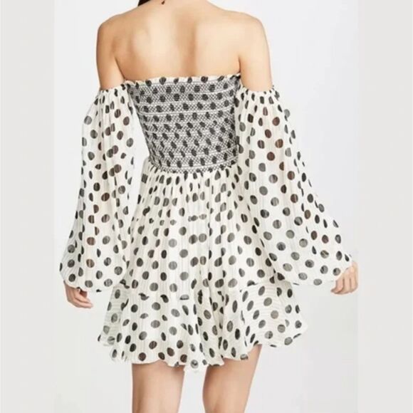 Rococo Sand Polka Dot Long Sleeve Mini Dress Women’s XS Black White NWT - Picture 2 of 8